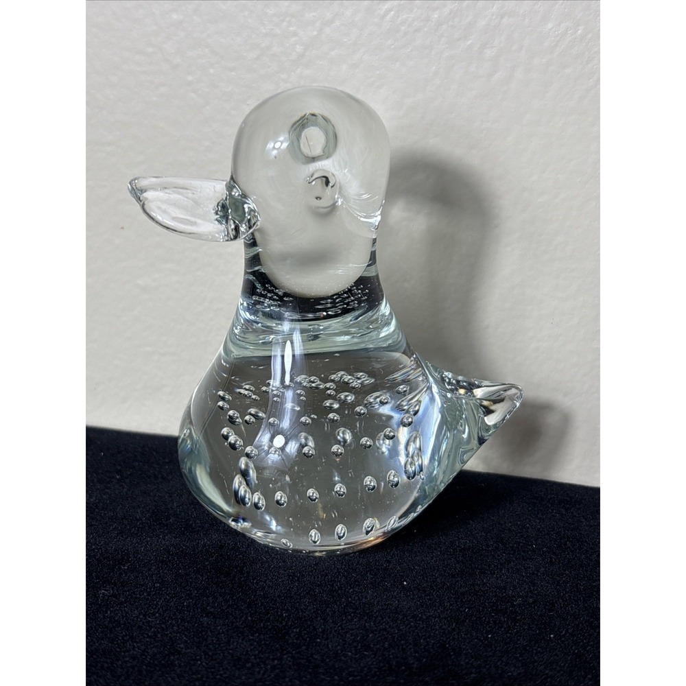 Duck Shaped Glass Figurine/Paperweight